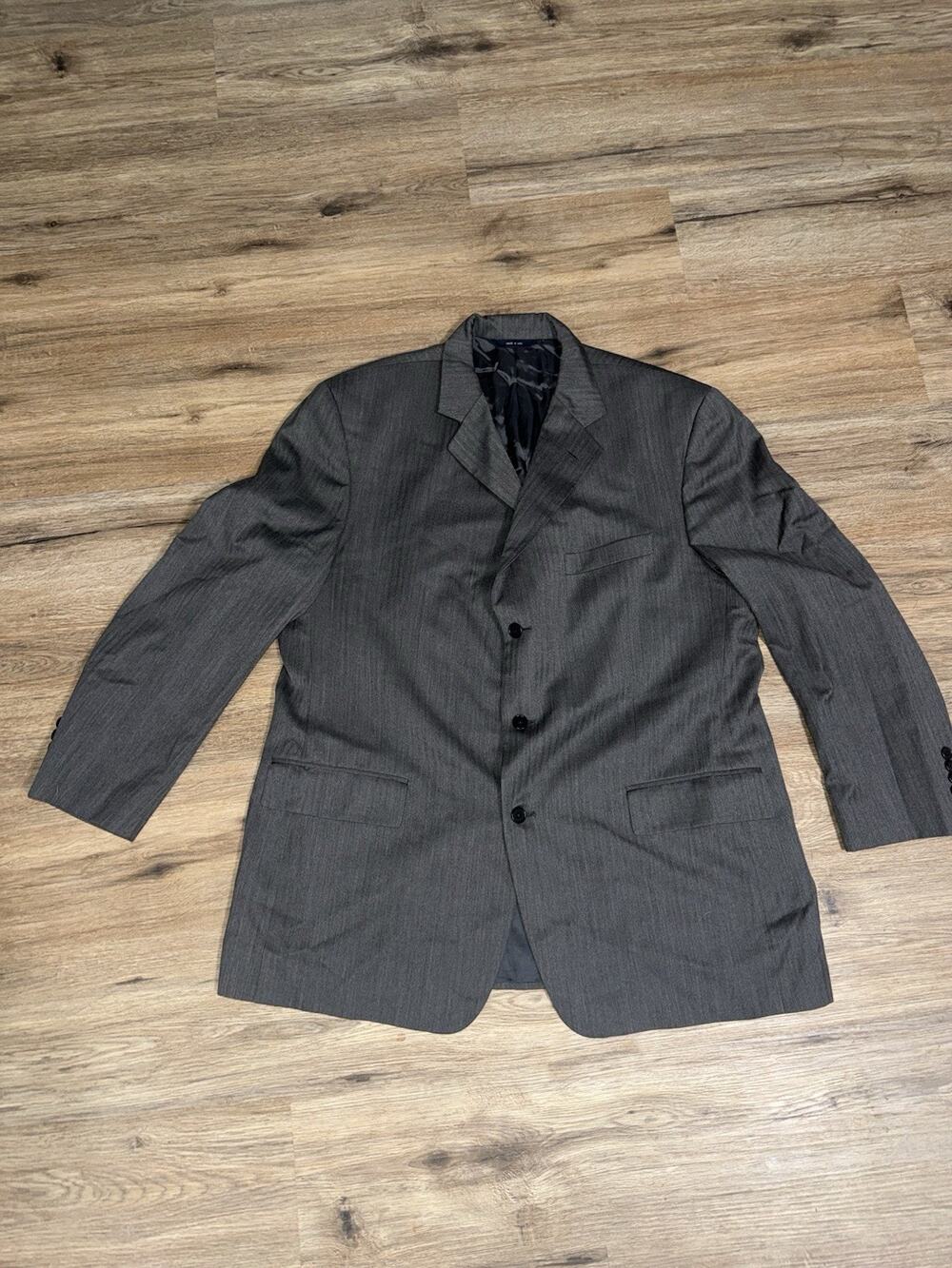 Brooks Brothers Loro Piana Super 110s Wool Suit Jacket 46R Gray Herringbone